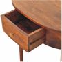 Console table - Artisan Furniture Solid Wood Backless Mounted Chestnut Console, 1 Drawer, Dark Brown - ARTISAN FURNITURE