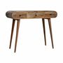 Autres tables  - Artisan Furniture en bois massif Chêne clair Rond Dressing Table, 3 Tiroirs et Pliable Miroir, Beige - ARTISAN FURNITURE