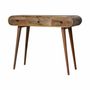 Autres tables  - Artisan Furniture en bois massif Chêne clair Rond Dressing Table, 3 Tiroirs et Pliable Miroir, Beige - ARTISAN FURNITURE