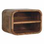 Night tables - Artisan Furniture Solid Wood Oak-ish Floating Open Curve Nightstand, 2 Shelves, Brown - ARTISAN FURNITURE