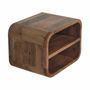 Night tables - Artisan Furniture Solid Wood Oak-ish Floating Open Curve Nightstand, 2 Shelves, Brown - ARTISAN FURNITURE