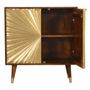 Buffets - Artisan Furniture en bois massif Manille Doré Armoire, Brass-Plated Portes, Doré and Dark Marron - ARTISAN FURNITURE