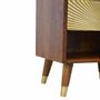 Night tables - Artisan Furniture Solid Wood Manila Gold One Drawer Nightstand, 1 Shelf, Darl Brown & Golden - ARTISAN FURNITURE
