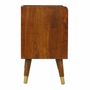 Night tables - Artisan Furniture Solid Wood Manila Gold One Drawer Nightstand, 1 Shelf, Darl Brown & Golden - ARTISAN FURNITURE
