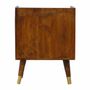 Night tables - Artisan Furniture Solid Wood Manila Gold One Drawer Nightstand, 1 Shelf, Darl Brown & Golden - ARTISAN FURNITURE