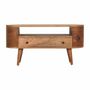 TV stands - Artisan Furniture Solid Wood Mini Rounded Entertainment Unit, 1 Drawer and Open Shelf, Beige - ARTISAN FURNITURE