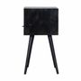 Night tables - Artisan Furniture Solid Wood Mini Ash Black Nightstand, 1 Drawer, 1 Open Slot, Ash Black - ARTISAN FURNITURE