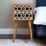 Night tables - Artisan Furniture Solid Wood Mini Bone Inlay Pattern 2 Drawers Nightstand, Oak - ARTISAN FURNITURE