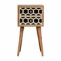 Night tables - Artisan Furniture Solid Wood Mini Bone Inlay Pattern 2 Drawers Nightstand, Oak - ARTISAN FURNITURE