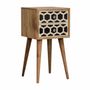 Night tables - Artisan Furniture Solid Wood Mini Bone Inlay Pattern 2 Drawers Nightstand, Oak - ARTISAN FURNITURE