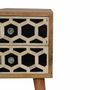 Night tables - Artisan Furniture Solid Wood Mini Bone Inlay Pattern 2 Drawers Nightstand, Oak - ARTISAN FURNITURE