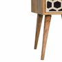 Night tables - Artisan Furniture Solid Wood Mini Bone Inlay Pattern 2 Drawers Nightstand, Oak - ARTISAN FURNITURE