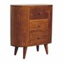 Buffets - Artisan Furniture en bois massif Mini Châtaigne Armoire, 3 Tiroirs, Dark Marron - ARTISAN FURNITURE