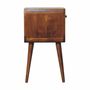 Tables de nuit - Artisan Furniture en bois massif Mini Châtaigne Courbe Lower Table de chevet, 1 Tiroir and Open Niche, Dark Marron - ARTISAN FURNITURE