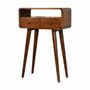 Consoles - Artisan Furniture en bois massif Mini Châtaigne Console, 2 Tiroirs and Open Niche, Dark Marron - ARTISAN FURNITURE