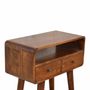 Consoles - Artisan Furniture en bois massif Mini Châtaigne Console, 2 Tiroirs and Open Niche, Dark Marron - ARTISAN FURNITURE