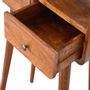 Consoles - Artisan Furniture en bois massif Mini Châtaigne Console, 2 Tiroirs and Open Niche, Dark Marron - ARTISAN FURNITURE