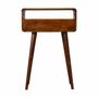 Consoles - Artisan Furniture en bois massif Mini Châtaigne Console, 2 Tiroirs and Open Niche, Dark Marron - ARTISAN FURNITURE