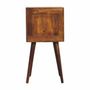 Tables de nuit - Artisan Furniture en bois massif Mini Châtaigne Cube Table de chevet, 2 Tiroirs, Dark Marron - ARTISAN FURNITURE