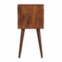 Tables de nuit - Artisan Furniture en bois massif Mini Châtaigne Cube Table de chevet, 2 Tiroirs, Dark Marron - ARTISAN FURNITURE