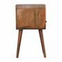 Night tables - Artisan Furniture Solid Wood Mini Oak-ish Curve Open Nightstand, 1 Drawer and Open Slot, Beige - ARTISAN FURNITURE
