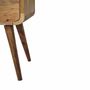 Night tables - Artisan Furniture Solid Wood Mini Oak-ish Curved Nightstand, 2 Drawers, Beige - ARTISAN FURNITURE