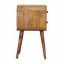 Night tables - Artisan Furniture Solid Wood Mini Oak-ish Curved Nightstand, 2 Drawers, Beige - ARTISAN FURNITURE