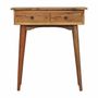 Consoles - Artisan Furniture en bois massif Mini Chêne clair Hallway Console, 2 Tiroirs, Marron - ARTISAN FURNITURE