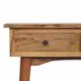 Consoles - Artisan Furniture en bois massif Mini Chêne clair Hallway Console, 2 Tiroirs, Marron - ARTISAN FURNITURE