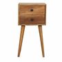 Tables de nuit - Artisan Furniture en bois massif Mini Chêne clair Table de chevet, 2 Tiroirs, Beige - ARTISAN FURNITURE