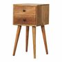 Tables de nuit - Artisan Furniture en bois massif Mini Chêne clair Table de chevet, 2 Tiroirs, Beige - ARTISAN FURNITURE