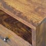 Night tables - Artisan Furniture Solid Wood Mini Classic Chestnut Nightstand, 2 Drawers and Open Slot, Dark Brown - ARTISAN FURNITURE