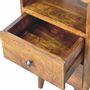 Night tables - Artisan Furniture Solid Wood Mini Classic Chestnut Nightstand, 2 Drawers and Open Slot, Dark Brown - ARTISAN FURNITURE