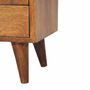 Night tables - Artisan Furniture Solid Wood Mini Classic Chestnut Nightstand, 2 Drawers and Open Slot, Dark Brown - ARTISAN FURNITURE