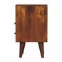 Night tables - Artisan Furniture Solid Wood Mini Classic Chestnut Nightstand, 2 Drawers and Open Slot, Dark Brown - ARTISAN FURNITURE