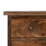 Night tables - Artisan Furniture Solid Wood Mini Classic Grey Country Nightstand, 3 Drawers, Dark Brown - ARTISAN FURNITURE
