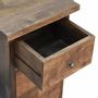 Night tables - Artisan Furniture Solid Wood Mini Classic Grey Country Nightstand, 3 Drawers, Dark Brown - ARTISAN FURNITURE