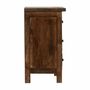 Night tables - Artisan Furniture Solid Wood Mini Classic Grey Country Nightstand, 3 Drawers, Dark Brown - ARTISAN FURNITURE