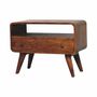 Meubles TV - Artisan Furniture en bois massif Mini Commodenut Courbé Meuble TV, 1 Tiroir, 1 Niche ouverte, Marron Foncé - ARTISAN FURNITURE