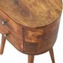 Night tables - Artisan Furniture Solid Wood Mini Chestnut Rounded Nightstand Table, 2 Drawers, Dark Brown - ARTISAN FURNITURE