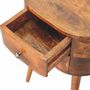 Night tables - Artisan Furniture Solid Wood Mini Chestnut Rounded Nightstand Table, 2 Drawers, Dark Brown - ARTISAN FURNITURE