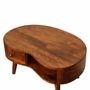 Tables basses - Artisan Furniture en bois massif Mini Commodenut Ondulé Table basse, 1 Tiroir et Niche ouverte, Marron Foncé - ARTISAN FURNITURE