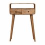 Consoles - Artisan Furniture en bois massif Mini Courbé Chêne clair Console, 2 Tiroirs et Niche ouverte, Marron - ARTISAN FURNITURE