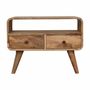 Meubles TV - Artisan Furniture en bois massif Mini Courbé Chêne clair Meuble TV, 2 Tiroirs et Niche ouverte, Marron - ARTISAN FURNITURE