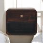 Night tables - Artisan Furniture Solid Wood Mini Curved California Walnut Wall Mounted Nightstand with Open Slot, 1 Drawer, Dark Brown - ARTISAN FURNITURE