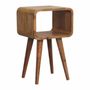 Tables de nuit - Artisan Furniture en bois massif Mini Courbé Ouvert Table de chevet, Niche ouverte, Marron Clair - ARTISAN FURNITURE