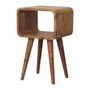 Tables de nuit - Artisan Furniture en bois massif Mini Courbé Ouvert Table de chevet, Niche ouverte, Marron Clair - ARTISAN FURNITURE