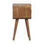 Tables de nuit - Artisan Furniture en bois massif Mini Courbé Ouvert Table de chevet, Niche ouverte, Marron Clair - ARTISAN FURNITURE
