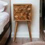 Tables de nuit - Artisan Furniture en bois massif Mini Cube Carved 2 Tiroir Table de chevet, Marron - ARTISAN FURNITURE
