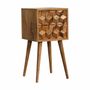 Tables de nuit - Artisan Furniture en bois massif Mini Cube Carved 2 Tiroir Table de chevet, Marron - ARTISAN FURNITURE